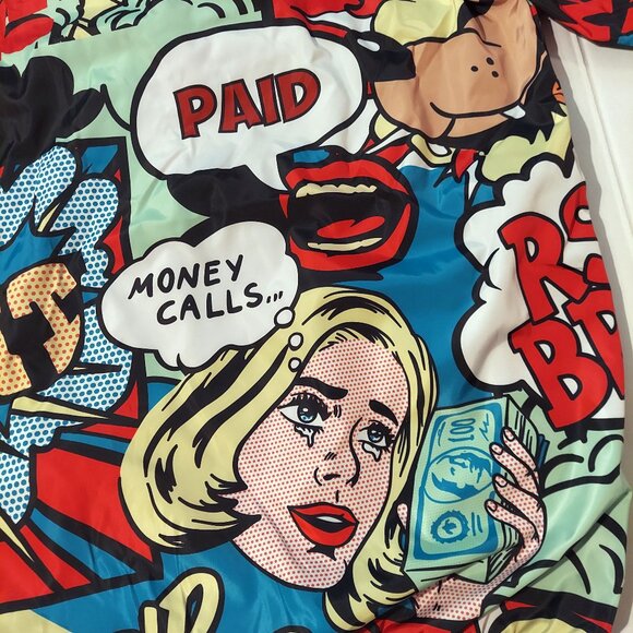 Reason Jacket Adult Large Windbreaker Hoodie Comic Strip money calls looks great - Picture 2 of 7